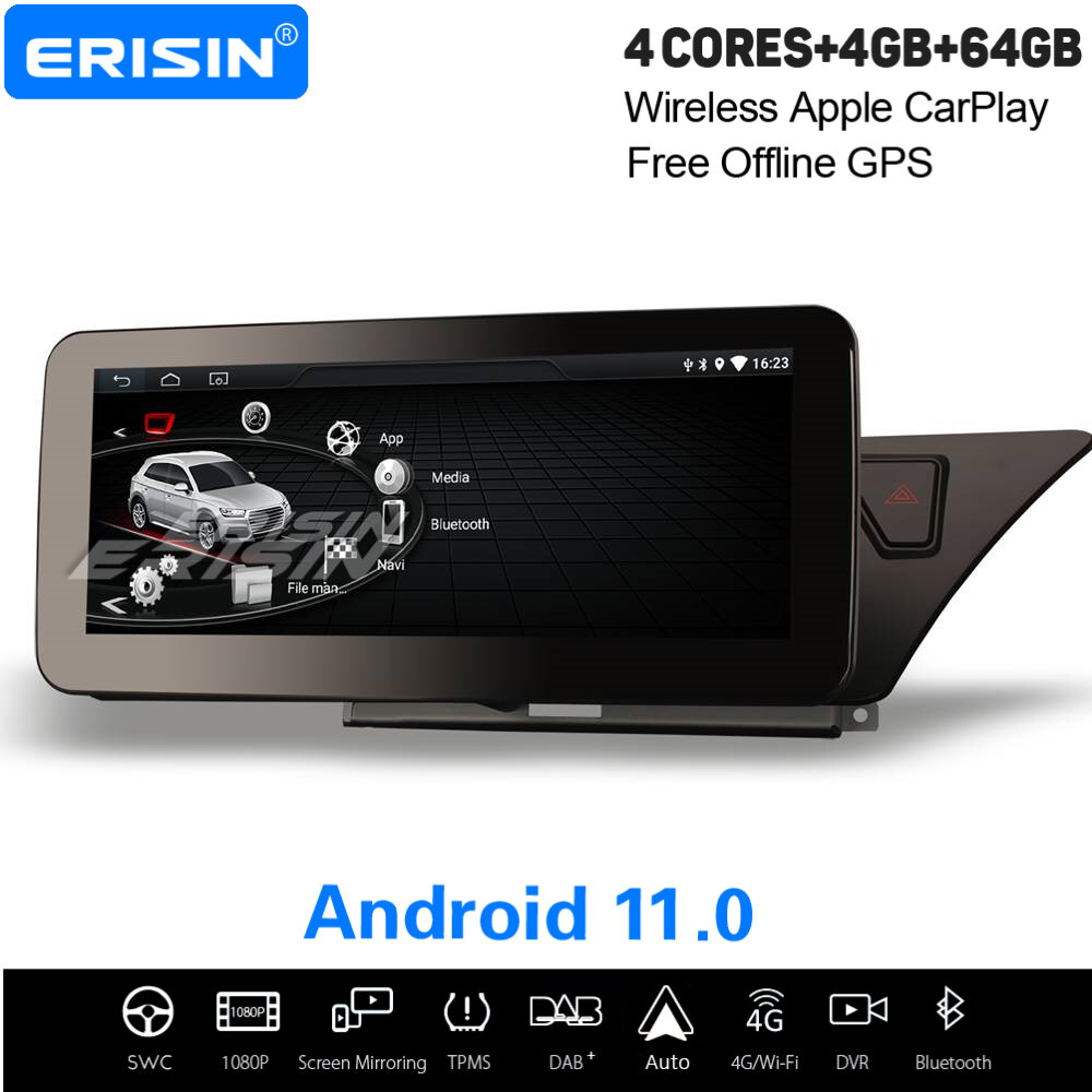 10,25" IPS Android 11 Car Stereo CarPlay 64GB BT WiFi DAB+ Satnav For Audi A4/A5/B8/S4/S5 64GB
